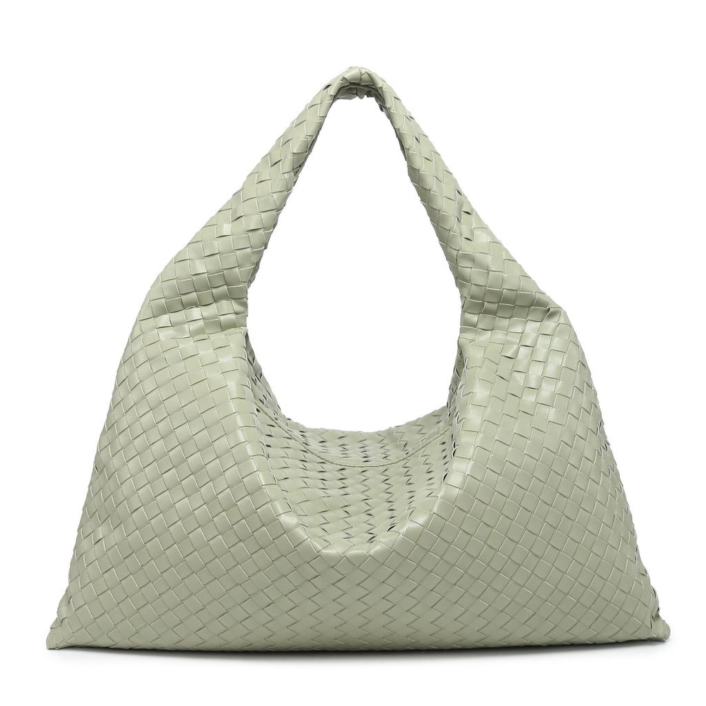 Hand-woven Solid Color Large-capacity Shoulder Bag Women's 2025 New Style Simple Casual Handbag