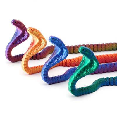 3D tištěný hadí ornament Kloubový model hada Děti Dospělí Dekor psacího stolu Stres