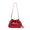 Small gold ball chain pleated cloud bag portable shoulder underarm bag black leather design niche messenger bag