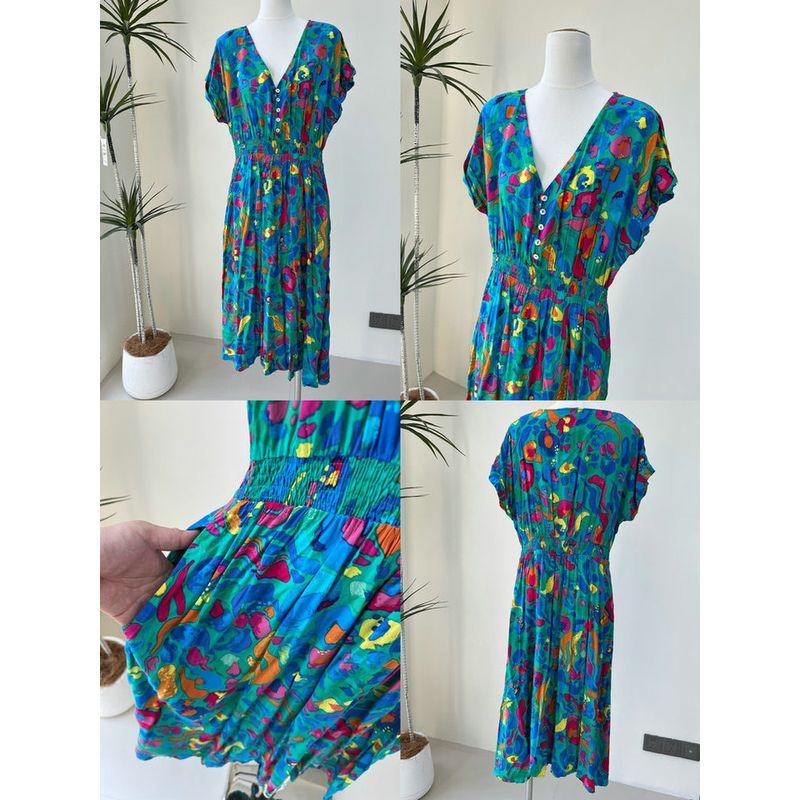 2025 Summer New Niche Australian Single Bourette Vacation Wear Color Floral Skirt Romantic Color Dress