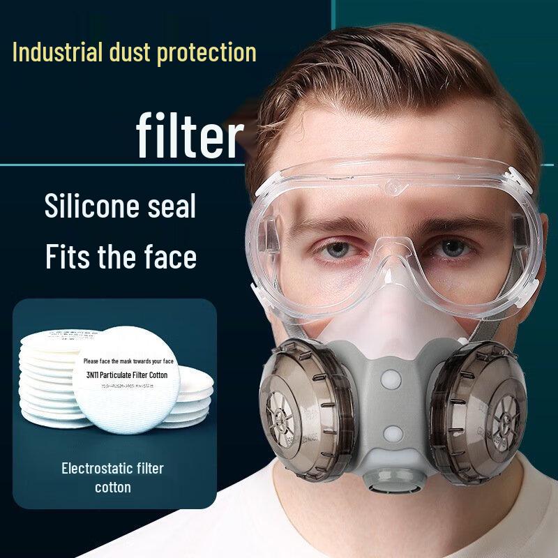 

Brangdy Industrial Dust Mask Kit with Goggles