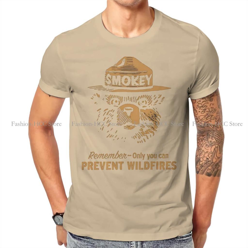 Smokey The Bear Rules Tshirt Vintage Unisex Grunge Teenager Clothing Tops Oversized Cotton Oneck T Shirt