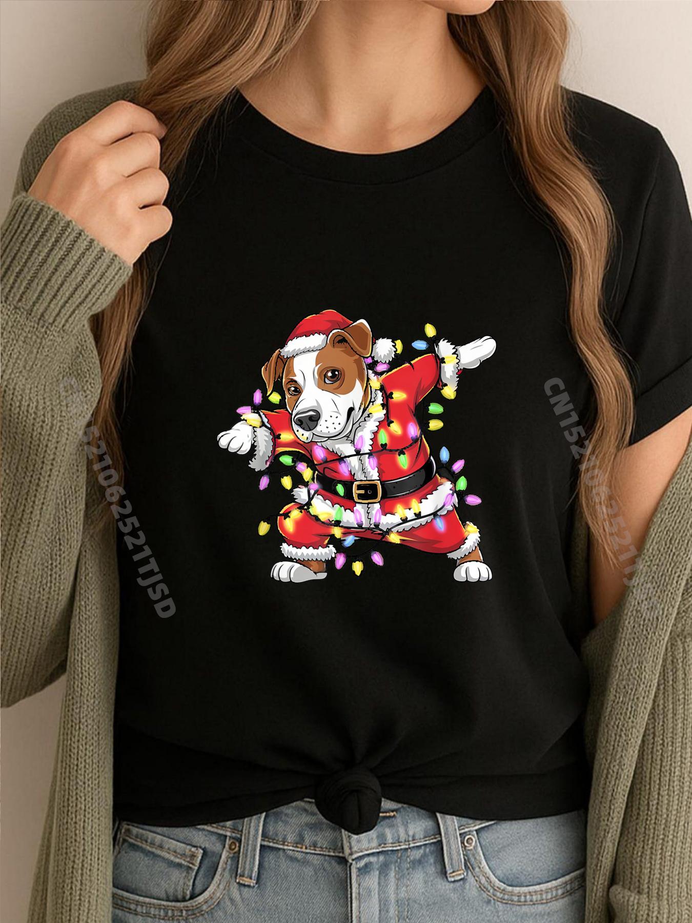 

Funny Christmas Dog Dab Santa Lights Festive Holiday Mens Designer Clothes Vintage T Shirts T-shirts Gift 3XL