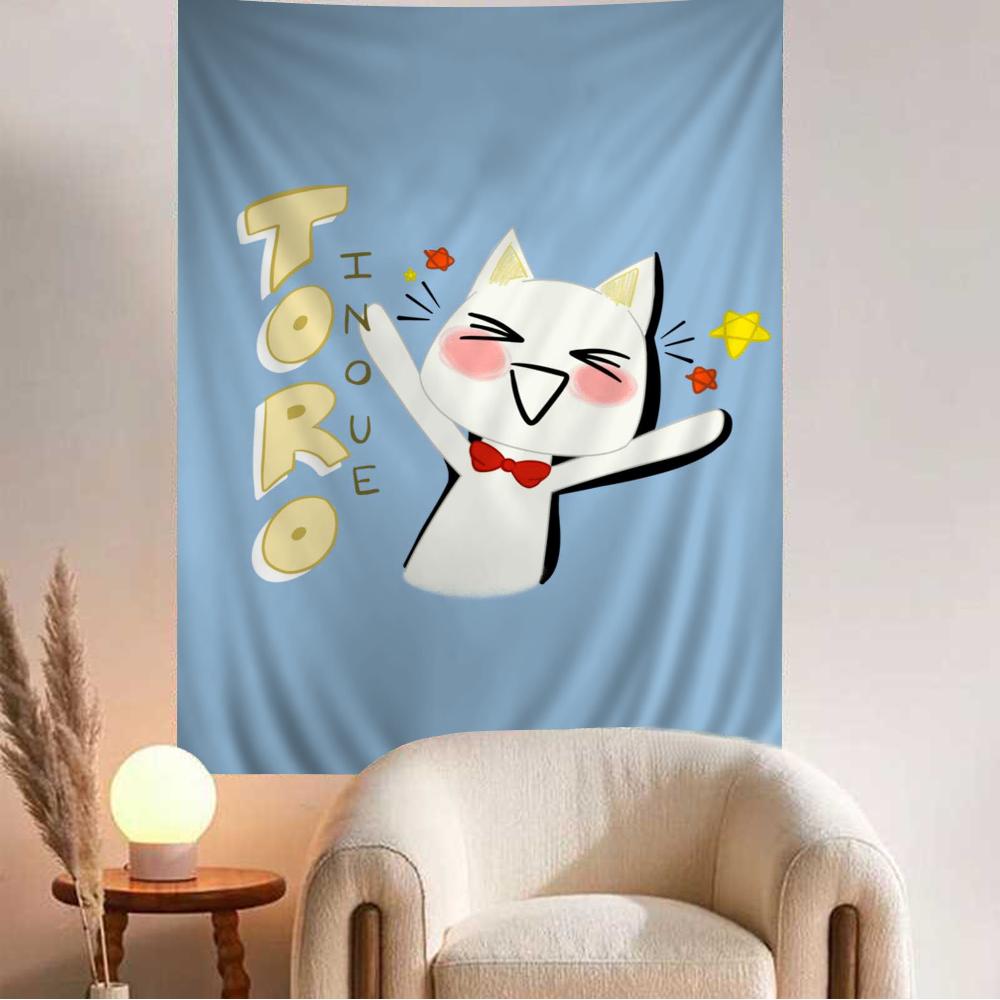 

Inoue Toro Cute Cat Hippie Tapestry Bohemian Decor for Living Room Bedroom Dorm Soft Fabric Vivid Print 74x94cm(29x37in)