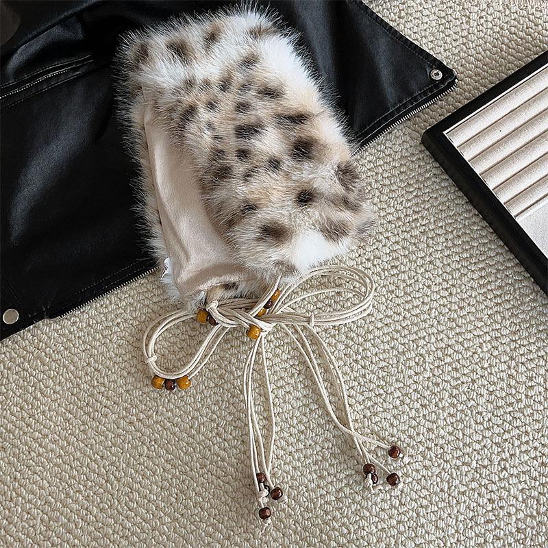 Y2K Leopard Furry Fur Belt Vintage Gothic Imitation Belts Sexy Hiphop Waistband Jeans Pants Decor Belt
