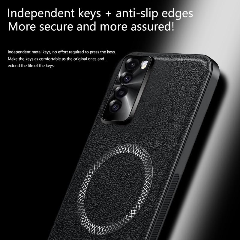 For Huawei Nova 7 SE Pro P40 Lite Case Magnetic Elegant Leather Wear-Resistant Lens Fully Covered Non-Slip Grip Edge Cover Shell