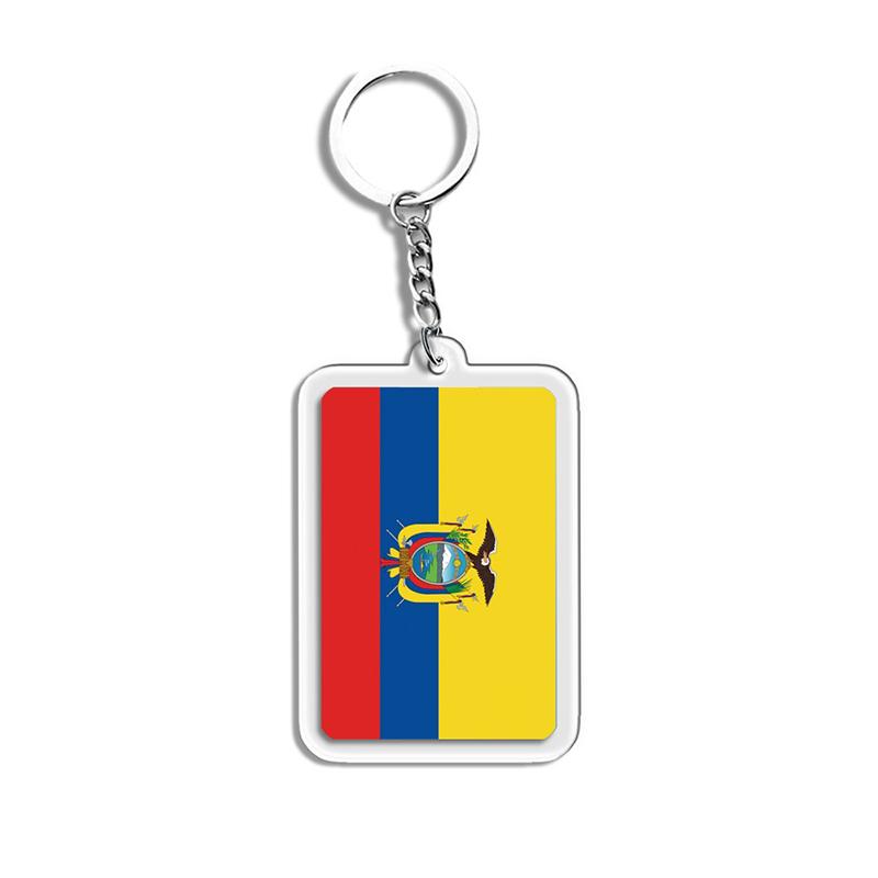 Acrylic Keychain Country Flags Collection United States Spain Russia France For Car Key Bag Gift Souvenir