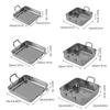 Korean Square Food Serving Trays Stainless Steel Snack Dishes Household Tiramisu Tray  Vegetable
