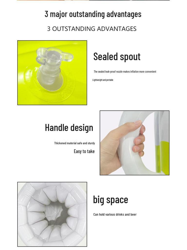 Portable Inflatable Ice Bucket for Outdoor Water Play, Beach, Camping & Beer Cups