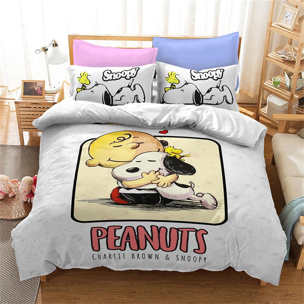 Cartoon Snoopy Bedding Sets 3D Print Comforter Cover Bed Cover Duvet Cover Pillow Case 2-3 Pieces Sets Kids Adult Size