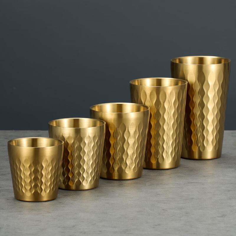Korean Style Hammered Double-Layer Stainless Steel Cups
