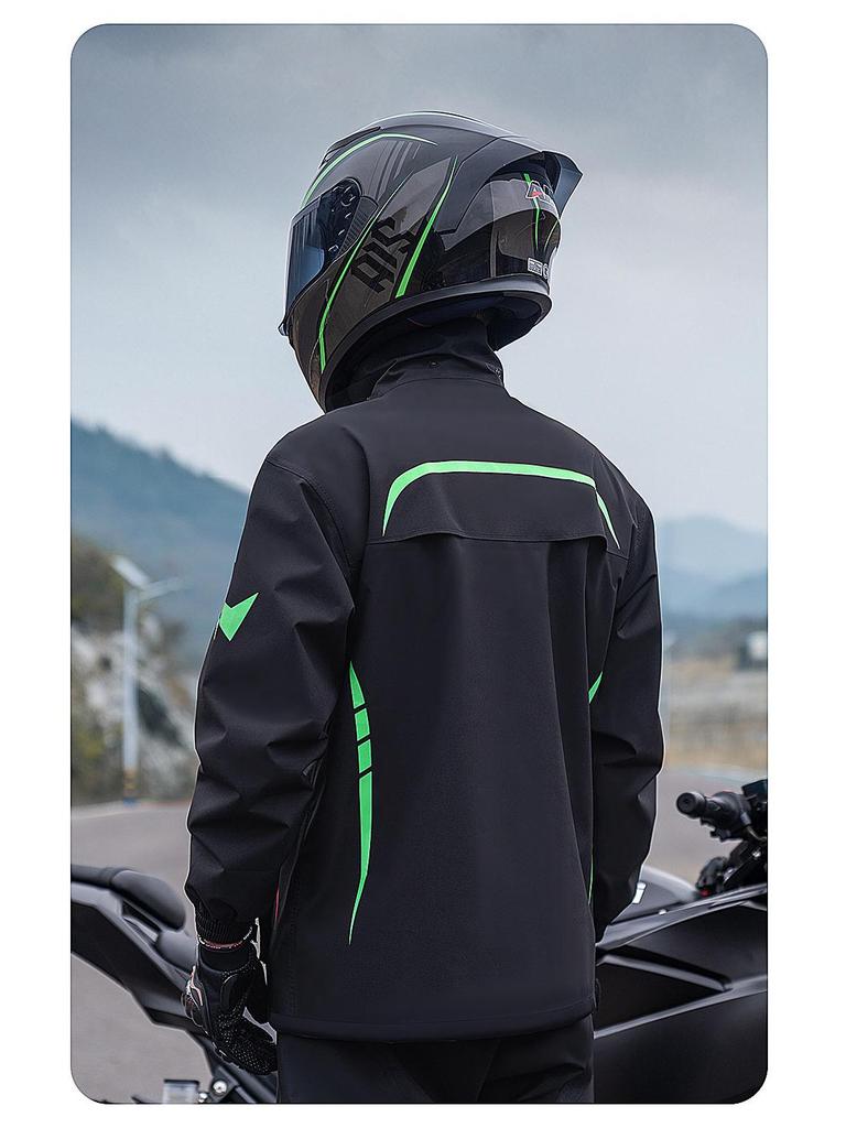 Qi An Ga Mian Adult Reflective Waterproof Cycling Raincoat and Pants Set
