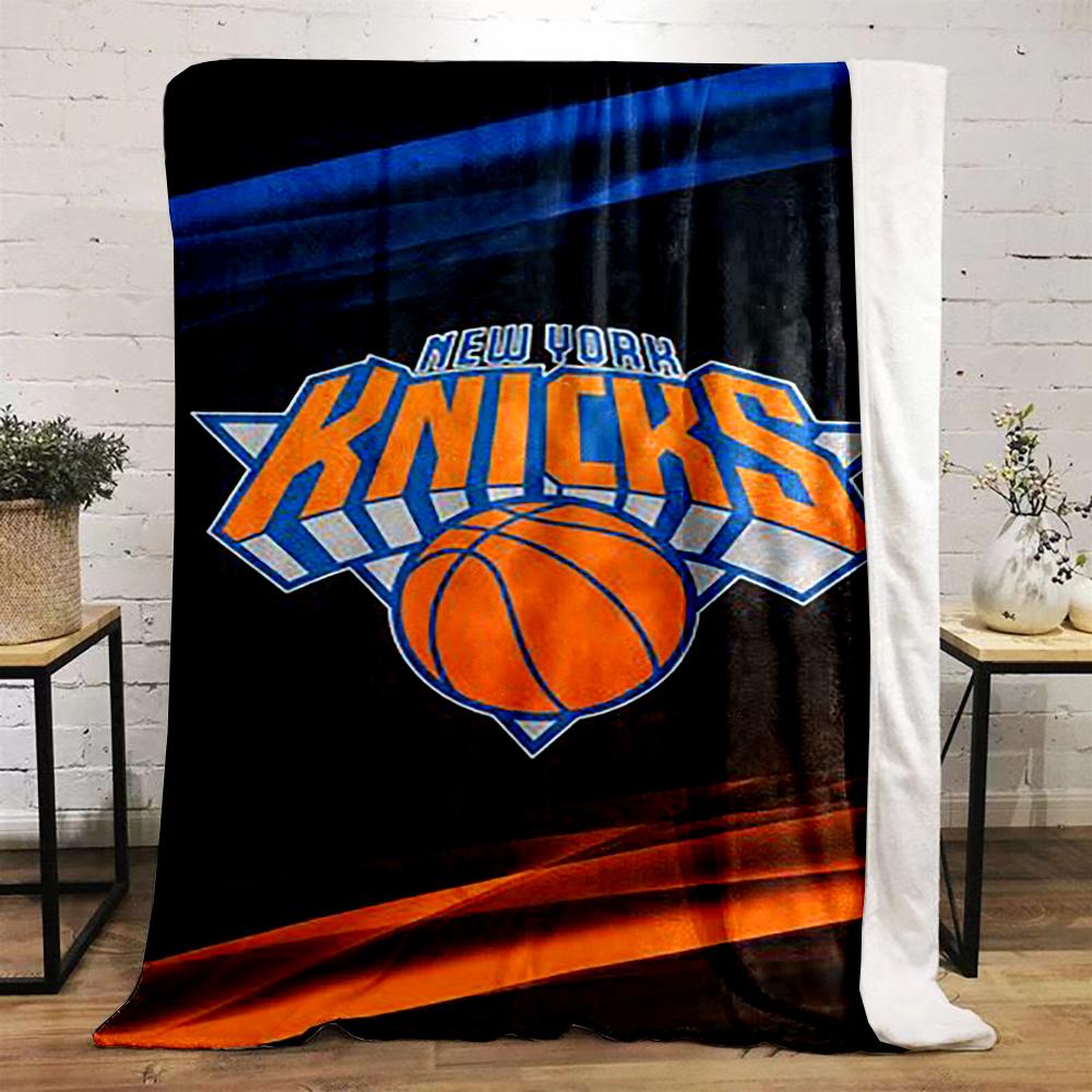 New York Knicks Basketball Logo Blanket Flannel Blanket for Bedroom, Living Room, Sofa, and Nap Sofas.