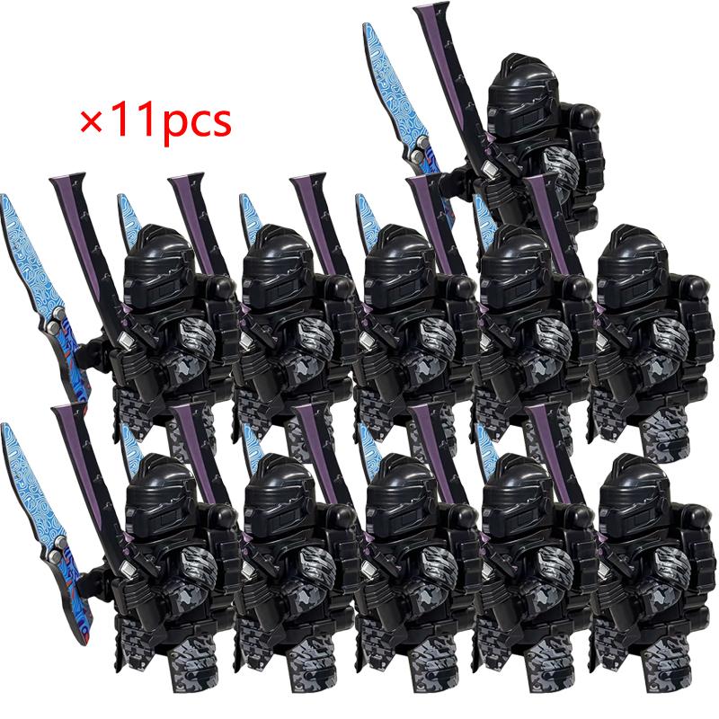 11pcs Heavy armor Knight Knife Armour Accessories Building Blocks Action Figures DIY Toys for Children Gifts