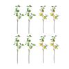 Artificial Lemons Branches 9 Head Faux Lemon Fruits with Stem Realistic Lifelike Fake Greenery Tree Branch with Flowers Leaves