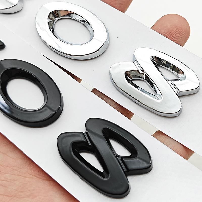 VZQR9 New 3D ABS Chrome Black Car Letters Logo 308 Emblem Sticker Rear Trunk Badge For Peugeot 308 SW GT Line GTI T9 T7 P5 Accessories