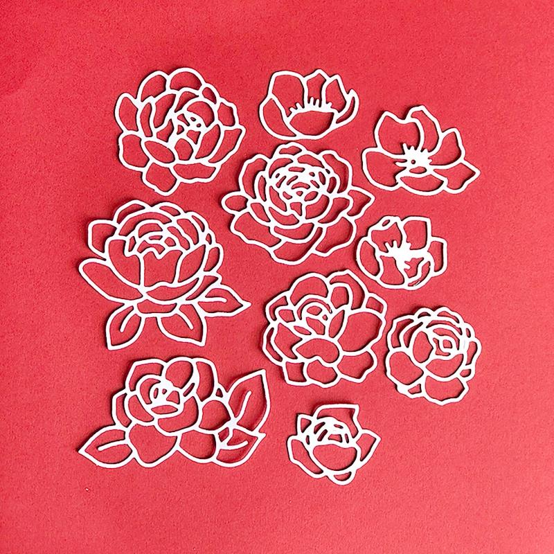 Rose Flower Metal Cutting Dies Handmade Crafts DIY Scrapbooking Embossing Supplies for Children Kids Girls Boys