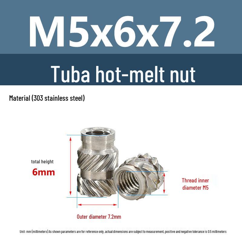 Stainless Steel Pre-embedded Injection Molding Knurled Nut M2M3M4