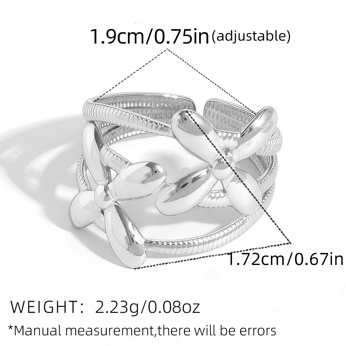 Trendy Four-leaf Clover Ring - New Exquisite Open Ring for Women Adjustable opening