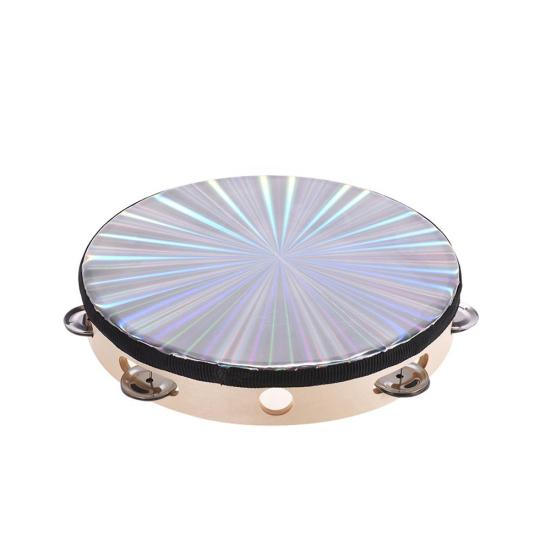 6/8/10inch Reflective Tambourine Single Row Bell Jingle Percussion Instruments