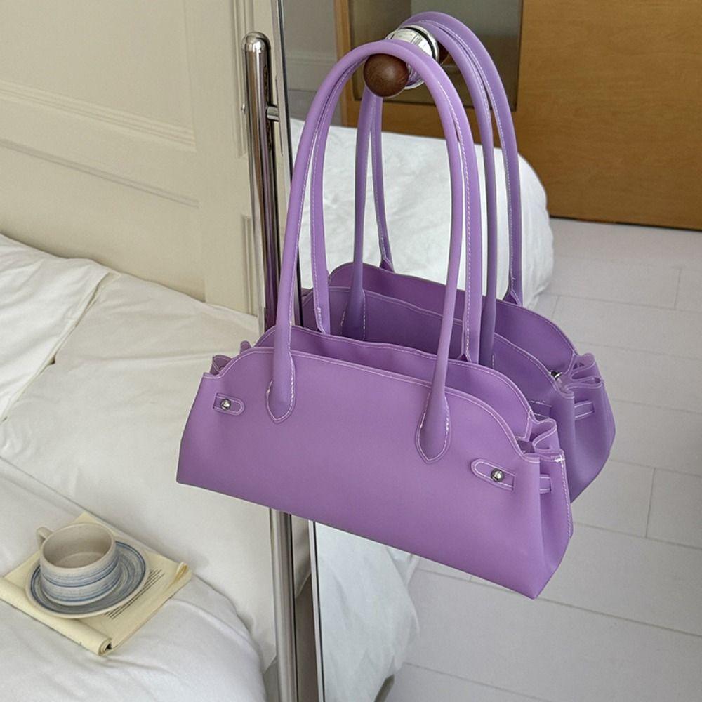 Dopamine Transparent Jelly Bag Solid Color Bowling Bag Travel Armpit Bags Summer
