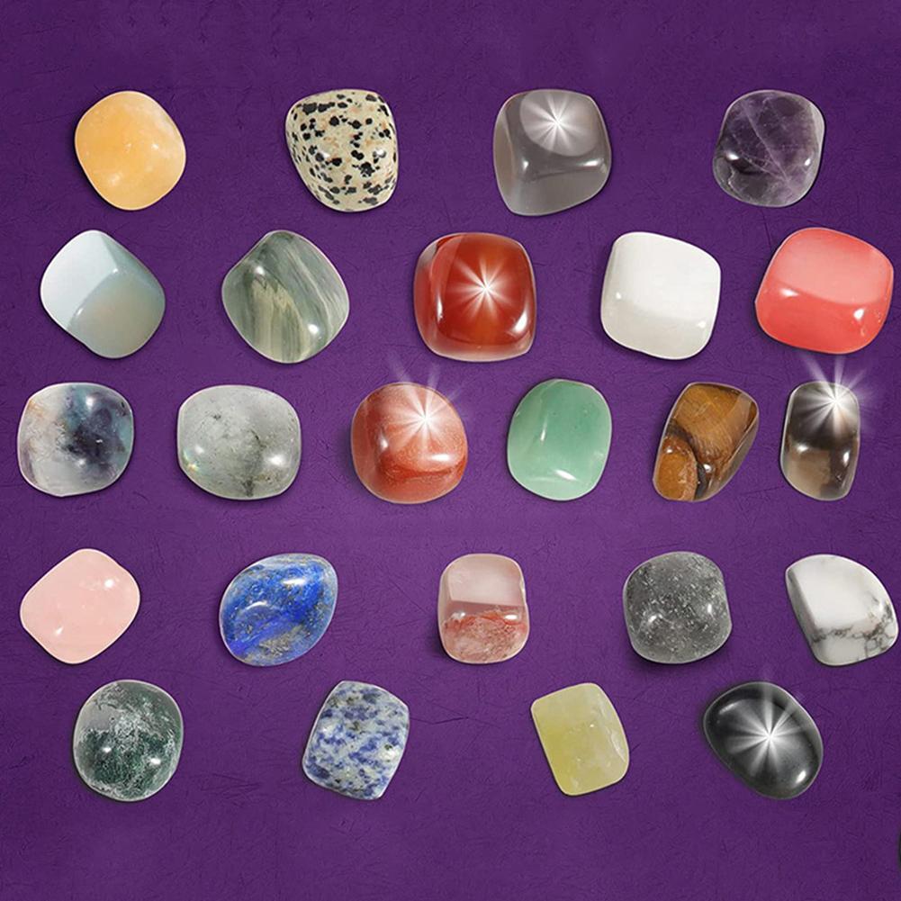 Christmas Advent Calendar 24 Days Natural Crystal Gemstones Collection Box Countdown Calendar Crystal Stone Gift Box for Kids