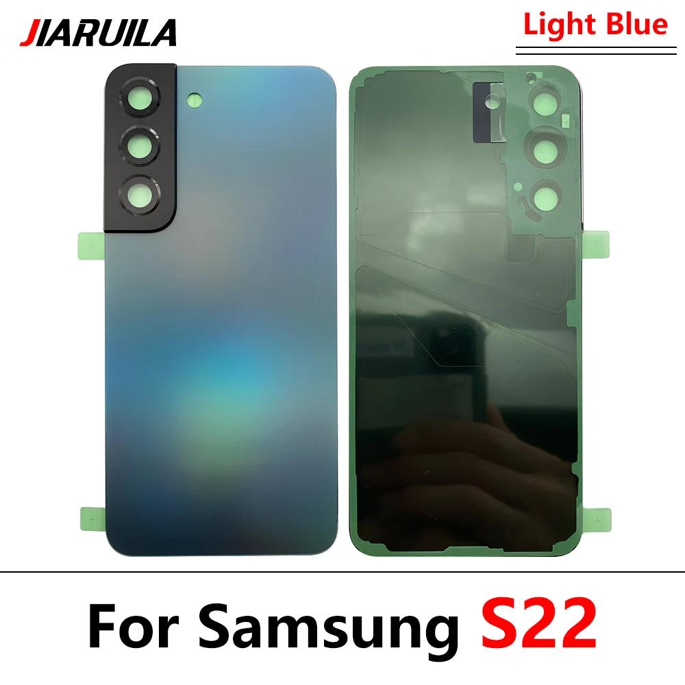 Back Glass Rear Cover For Samsung S22 / S22 Plus Battery Housing Battery back cover STICKER Adhesive With Camera Lens