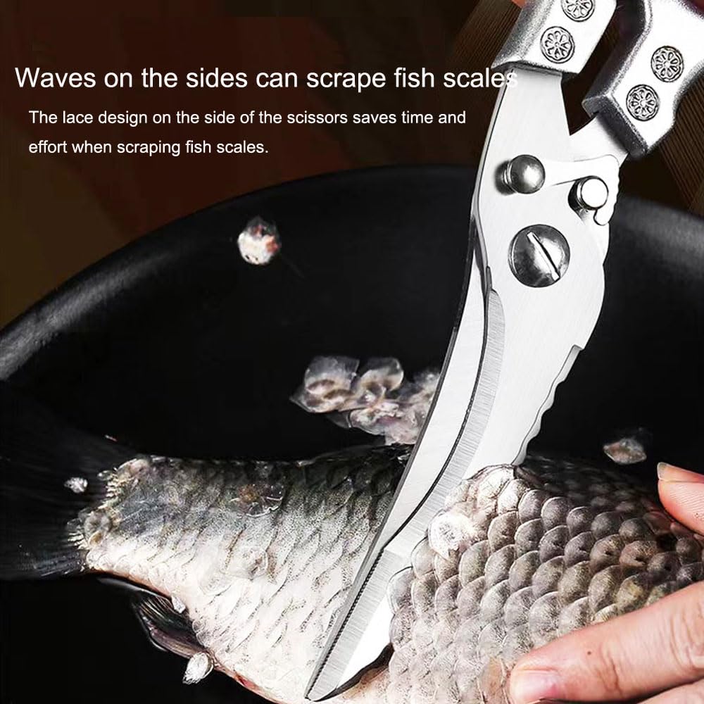 Heavy-duty Kitchen scissors Powerful Chicken bone shears Household Multifunctional Cutting Meat vegetables Fish Kitchen Tools5