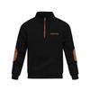 Men's Casual Oversized Solid-Color Outdoor Small Check Stand-Up Collar Half-Zip Sweatshirt