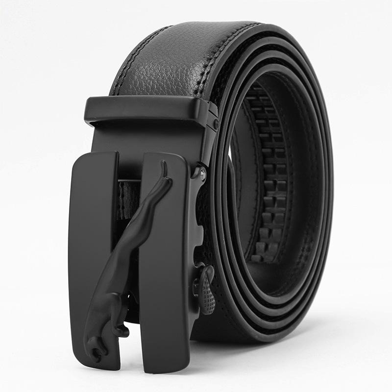 

Новый стиль Ремень из второго слоя коровьей кожи Мужской с автоматической пряжкой Натуральная коровья кожа Деловой и повседневный ремень 110-130cm