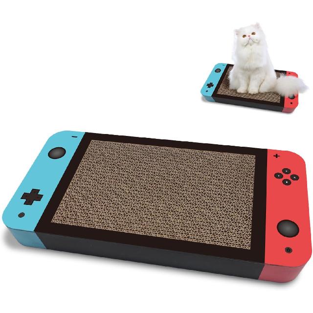 Gaming Cat Scratcher, Double Sided Cat Scratching Pad with Stickers, Game Theme Cute Kitten Interactive Toy, Kitten Toy & Cat Scratching Pad