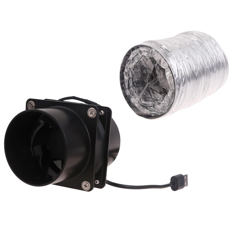 Compact and Portable Fume Extractor Fan with Duct Pipe and Ventilation Tubing for Kitchen and Bathroom Use - USB Powered