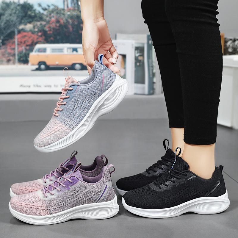 Women's Mesh Walking Shoes Comfortable Running Tennis Athletic Workout Training Sneakers Lightweight Breathable Lace-up Non-slip Sneakers for Women