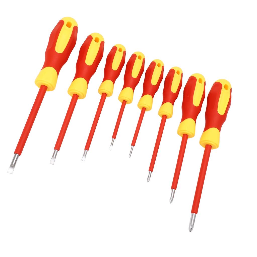 8 Piece 500V Insulated Screwdriver Set with Magnetic Tip Cross Slot Screwdriver Assortment Kit for Electrical Repair