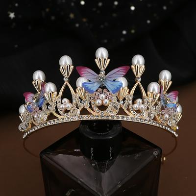 Brautschmuck, Hochzeitskleid, Accessoires, modische bunte handgefertigte Krone, Geburtstags-Backdekoration Zubehör, festliche Blumen