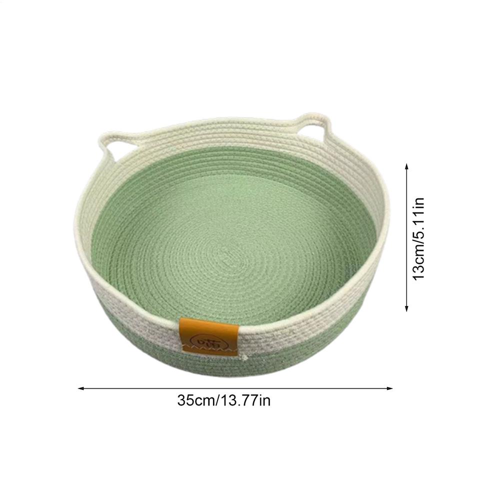 

Bed For Cats Cotton Rope Pet Supplies With Mat Cute Kitten Bed Cat Basket For Indoor Puppy Bunny Small Dog Pet Animal All S світло-зелений колір