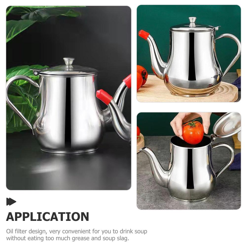 Stainless Steel Oil Strainer Pot Kitchen Grease Separator Container for Oil Filtration and Storage Smooth Surface No Burrs Safe