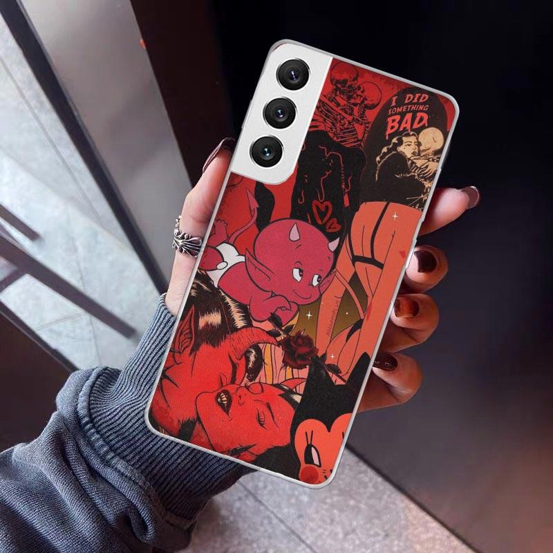 Lover Demon Skull Death Phone Case For Samsung Galaxy S26 S25 Edge S24 S23 Ultra S22 Plus S21 S20 FE Soft TPU Back Cover Funda G