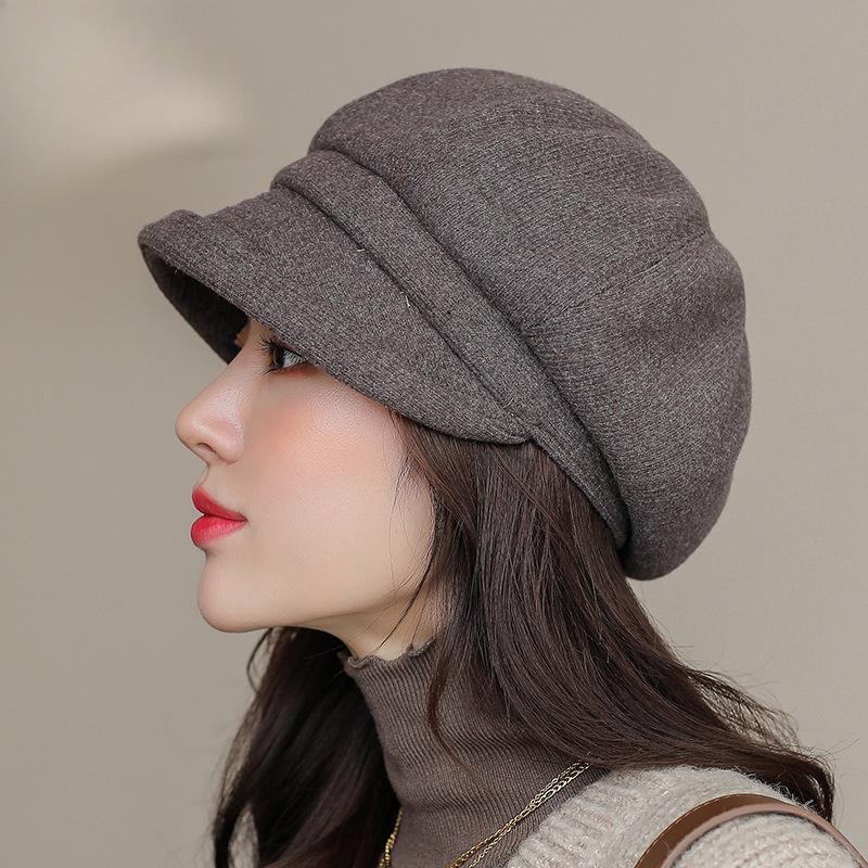 Pălărie Octogonală pentru Copii Toamnă și Iarnă Îngroșată Călduroasă Protecție Urechi Beretă Modă Versatilă Literară Show Pălărie Mică