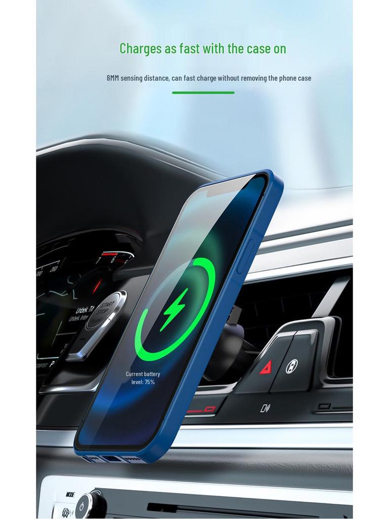 Apple 12 Wireless Fast Charger & Magnetic Air Vent Clip Holder