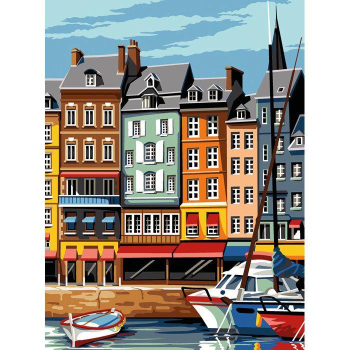 Canevas SEG N17 Facade Honfleur 40x50 cm
