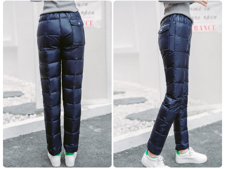 

2024 Autumn/Winter Women s Slimming Plus Size White Duck Down Pants - Thickened, Warm, and Stylish Long Outerwear for Moms. 4XL