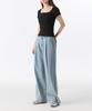 MUSINSA STANDARD WOMAN Women'S Linen-Like One-Pleat Extra Wide Denim Pants [Sky Blue]