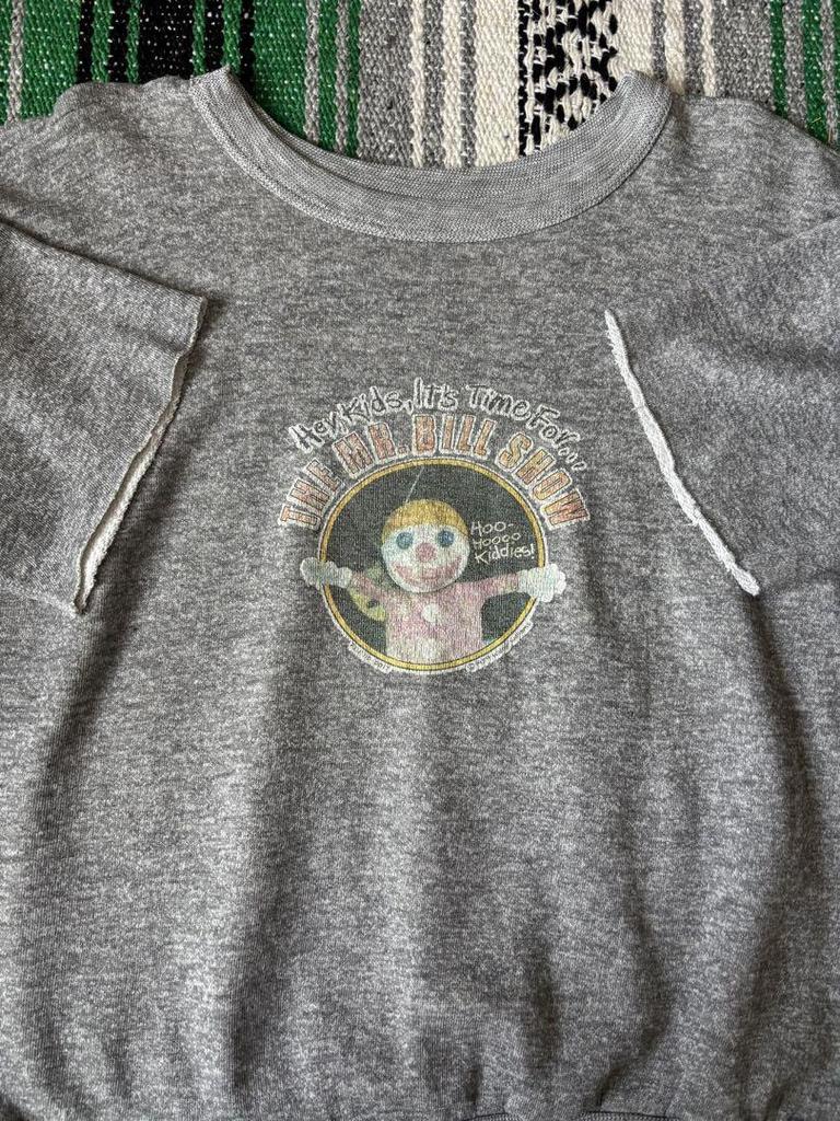 [USED] Short-sleeved Sweatshirt, 70s/80s, Cut-off, Character, Anime