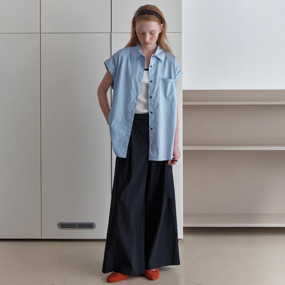 Elssibeui Pocket Point Short-Sleeve Shirt_Skyblue