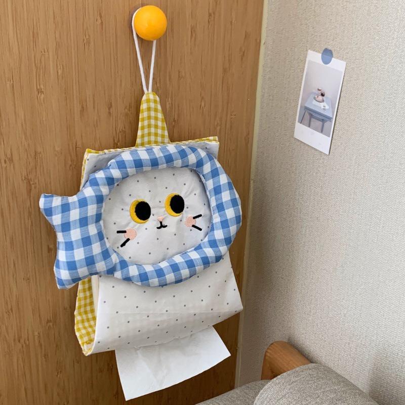 Cute Cat Tissue Holder for Home, Bathroom or Car - Hanging Pull-out Design