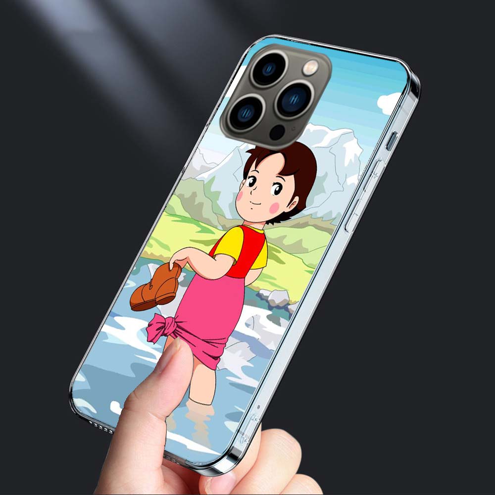 Heidi Cartoon Phone Case For Iphone 16E 15 Pro 14 Plus 17E 16 17 Pro Max Air 11 12 13 Mini Shockproof Capa Cute Cover TPU Cle