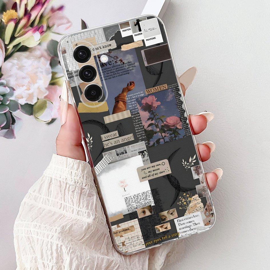 For Samsung Galaxy A26 A36 A56 5G Case 2024 New Stylish Flower Soft Clear Silicone Back Cover For Samsung A36 5G SM-A366B Bumper