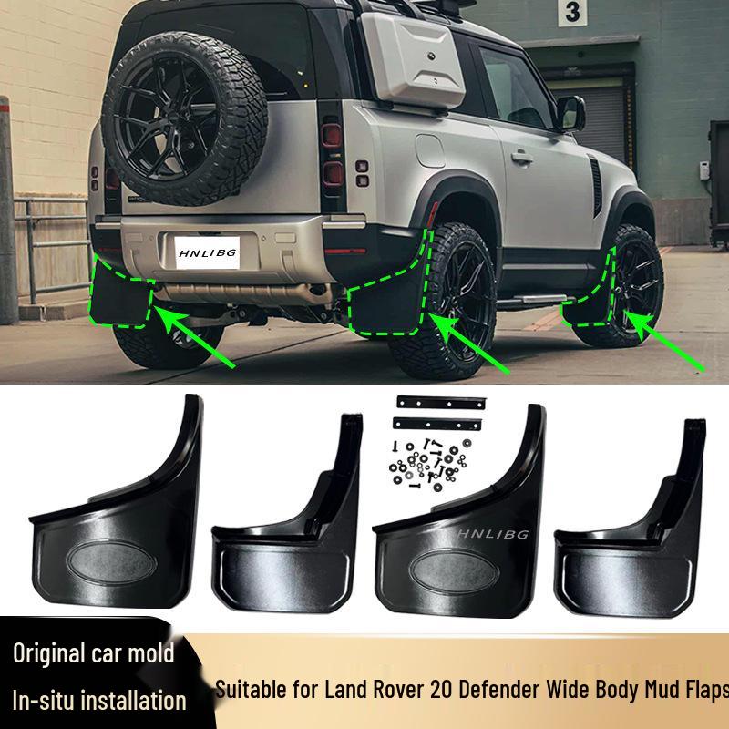 

2020 Land Rover Defender Wide Glossy Perforated Mud Flaps and Fender