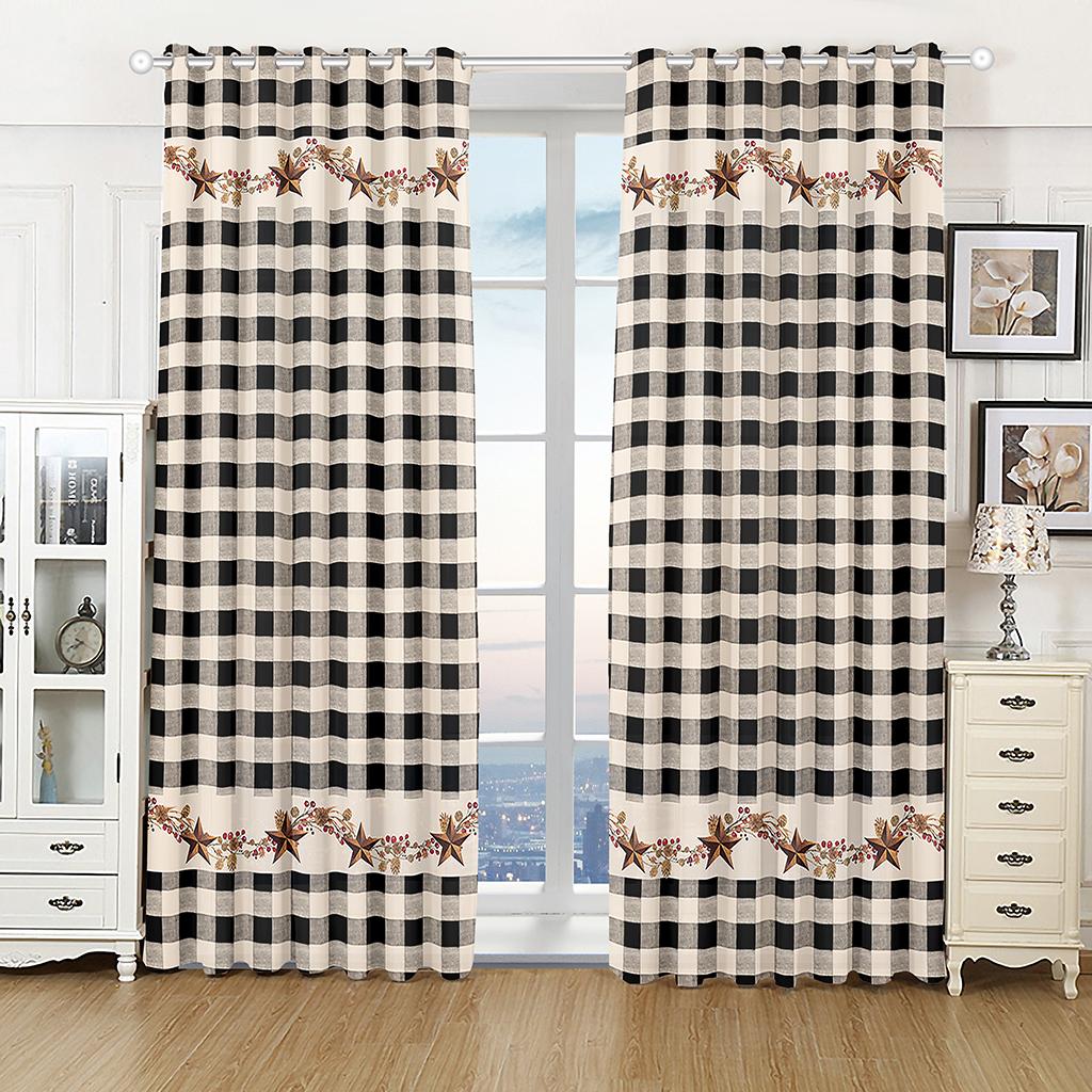 Cartoon Merry Christmas Bell Green Window Curtains for Kids Living Room Bedroom Bathroom Cupboard Kitchen Door Home Decor2Pieces